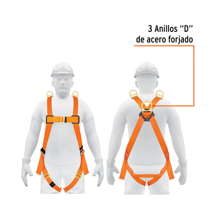 Harnais de sécurité complet orange neuf avec anneaux en D en acier forgé, sangles réglables – Harnais de sécurité complet jaune pour usage industriel - Product Image 2