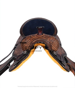 Étriers de selle western en aluminium avec équipement équestre en cuir, accessoires pour chevaux, produit équestre - Product Image 5