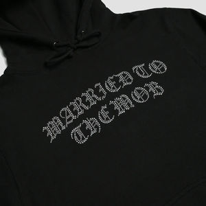 Sweats à capuche surdimensionnés pour hommes en coton épais strass impression logo soleil fané - Product Image 2