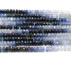Blue Shaded Sapphire Faceted 4-5mm Rondelle Smooth Cut Crystal <b>Gemstone</b> Beads for <b>Bracelet</b> Jewelry Making - Product Image 2