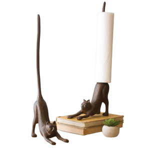 Porte-papier de haute qualité en aluminium chat en forme de Figurine en métal moulé pour la décoration intérieure et les ustensiles de cuisine Uzair Handicrafts India - Product Image 2