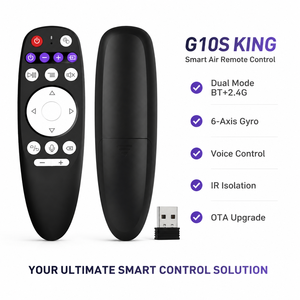 Souris aérienne G10S King 2.4G BT double mode avec commande vocale et apprentissage IR pour <span class=keywords><strong>IPTV</strong></span>, Android TV Box, décodeur, logo personnalisé, usine OEM - Product Image 6
