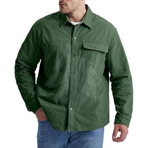 Meilleur prix Col haut Chemises décontractées cargo en coton pour hommes Taille XL Matériau polaire respirant Conception personnalisée Motif imprimé - Product Image 2