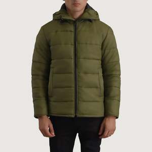 Veste matelassée imperméable à capuche Erico Green, style décontracté - Product Image 1