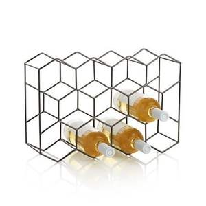 Porte-bouteilles géométrique en métal pour table - Support de rangement moderne pour bar à domicile - Product Image 1