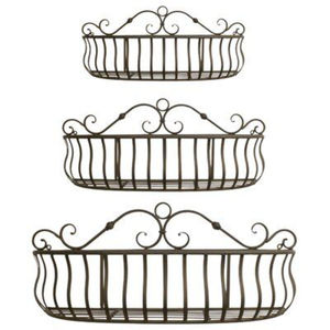 Juego de 3 Macetas Colgantes de Metal con Diseño de Espiral de Hierro para Decoración de Interiores, Exteriores, Jardín y Balcón - Product Image 1