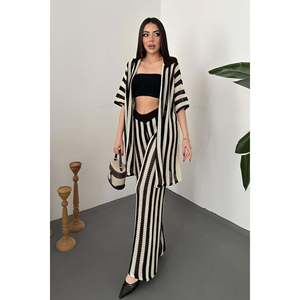 Brown Striped <b>Knit</b> <b>Set</b> - Brown - Product Image 2