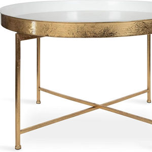 Modern Glam <b>Round</b> <b>Metal</b> <b>Coffee</b> <b>Table</b> Modern <b>Metal</b> Circle <b>Coffee</b> <b>Table</b>: Indoor Outdoor Accent <b>Table</b> - Product Image 2