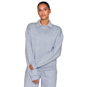Casual mujer botón sudadera acogedor algodón polar manga larga suave cómodo ropa al por mayor - Product Image 1