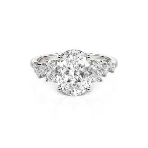 Jeulia Sterling <b>Silver</b> Oval Cut Moissanite Engagement <b>Ring</b> Fashionable <b>Solitaire</b> Inlay - Product Image 1