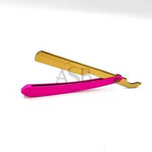 Rasoir en acier inoxydable turc en or rose, impression de logo personnalisé pour hommes, coupe-gorge, coupe droite, service OEM - Product Image 3