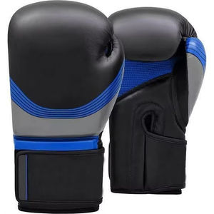 High Quality Leather Polyester Customized Color Breathable Comfortable Sports Boxing Gloves <b>Hook</b> Loop Closure Wholesale Low - Product Image 4