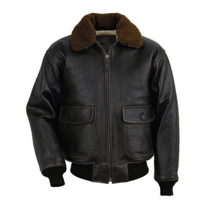 Chaquetas de Cuero para Hombre, Chaqueta Casual de Invierno con Cuello de Piel, Diseño con Cierre, Cuero Genuino de Piel de Oveja, Negro y Marrón, MOQ Bajo - Product Image 4