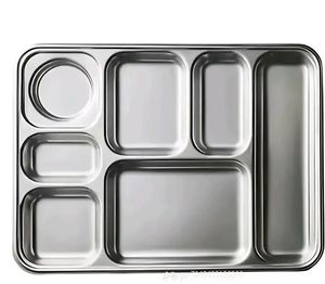 Thalis en acier ensemble de thalis en acier stl compartiment en acier inoxydable thali plateau de nourriture thali plats en acier inoxydable royaume-uni thali plaque tache - Product Image 4