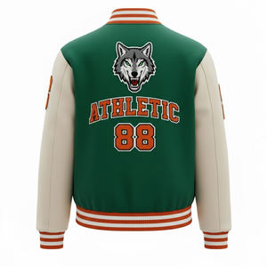 Chaqueta Universitaria de Chenilla Bordada de Alta Calidad para Hombre, Ropa Urbana, Chaqueta Universitaria con Parches de Chenilla Bordada - Product Image 2