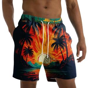 2025 Eco-Sublimación Pantalones cortos de playa Poliéster reciclado Secado rápido y UPF 50 + Estampado tropical personalizado - Product Image 6