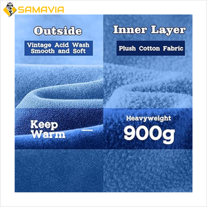 Elegante Sudadera con capucha de lavado ácido de gran tamaño para hombres y mujeres 100% algodón ropa de moda urbana con pantalones de chándal para invierno - Product Image 5
