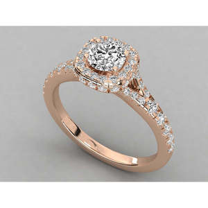 แหวนเพชรทรงกลมโซลิแทร์ทอง 9K สำหรับสุภาพสตรี ดีไซน์สวยงาม - Product Image 4