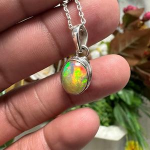 Colgante de Plata de Ley 925 con Ópalo, Joyería Hecha a Mano, Estilo Boho, para Mujer, Regalo para Chicas - Product Image 4