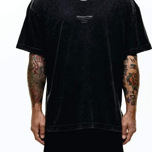 Camisetas de algodón orgánico Supima de bambú peinado 100% grueso Premium personalizadas para hombre, camisetas de gran tamaño con hombros caídos, camisetas con logotipo blanco en blanco a granel - Product Image 5