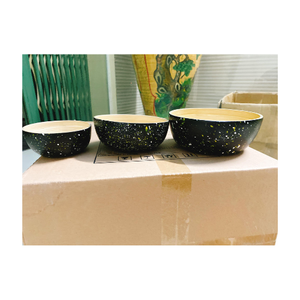 <b>Dinnerware</b> Dining Set Custom Logo Bamboo Wood Salad Bowl Eco-Friendly Bamboo Bowls for Kids and Adults - Product Image 1