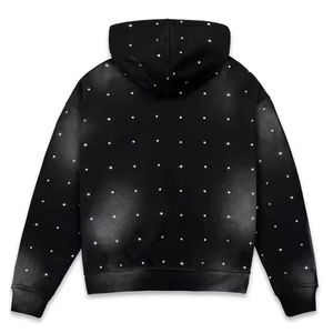 Sweat-shirts à capuche oversize pour femmes, hiver 2026, avec logo personnalisé en strass sur le devant, respirants, séchage rapide, streetwear - Product Image 4