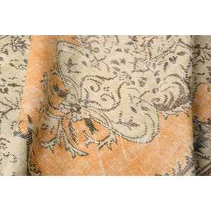 Alfombra Turca Vintage de 4.2x8.5 pies, Alfombra Ikat Naranja - Product Image 5