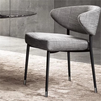 Chaise de salle à manger nordique, mobilier d'intérieur de luxe, fauteuils de restaurant, chaises de loisirs en acier inoxydable noir pour salle à manger