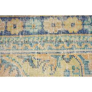 Classique 1.5 X 3.2ft tapis en laine turque jaune bleu Patchwork Design fait à la main grande surface Rectangle zone Latex pour couloir chambre - Product Image 5