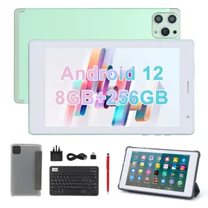 C Idea China New Android 12 Tablet Quad Core 8GB+512GB Storage WIFI Portable 7 Inches Tablet For Adults Gaming With SIM Green