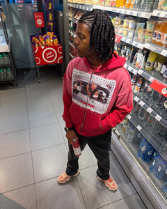 Áo hoodie nam chất liệu cotton dày dặn, kiểu dáng rộng thùng thình, in kỹ thuật số, khóa kéo, giặt acid, phong cách streetwear - Product Image 3