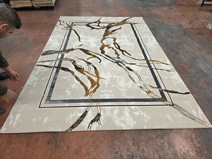 Tapis Adiva turc en polyester shaggy, tissé jacquard, à poils longs, rembourré, réversible, lavable, antidérapant, antimicrobien, moyen - Product Image 3