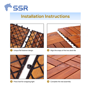 SSR VINA-Azulejo de cubierta de madera de acacia entrelazado Diverse 6/9/12 Slats-Soluciones de suelo para DIY Patio Balcón Jardín Pisos - Product Image 5