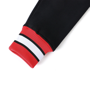 Sweat à capuche d'hiver Delta Black Prep pour homme, 100% coton biologique, polaire, écologique, logo personnalisé, col à capuche rouge, tricot côtelé 300g - Product Image 6