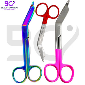 กรรไกรผ้าพันแผลสำหรับผ่าตัดแบบมีด้ามจับมีสีต่างกันผลิตภัณฑ์บริการ OEM ทำจากสเตนเลส - Product Image 6