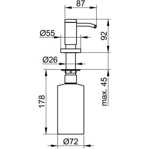 Dispensador de Loción Moderno Keuco PLAN f EB I WT Od para Lavabo y Baño - Product Image 3