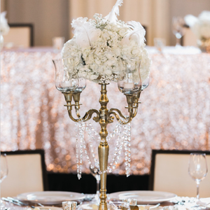 Metal 5 Arms Gold <b>Candelabra</b> for Wedding Decoration Handmade Latest Arrival Design Crystal <b>Candelabra</b> Home and Party Decoration - Product Image 5