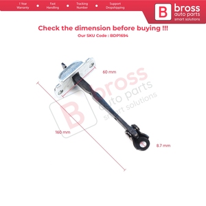 BDP1694-1 2 Pièces Charnière de porte avant avec butée de freinage et limiteur pour i10 Grand i10 MK2 IA BA 2013-2022 79380B4000 - Product Image 5