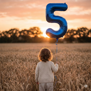 Ballon chiffre N5 bleu foncé 1M modèle 50220 pour fête, fête des mères, remise de diplôme, Nouvel An chinois, Saint-Valentin - Product Image 4