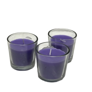 Pot en verre de marque personnalisé, nom personnalisé, petit Top de Table idéal pour le voyage, bougies grises, violettes, parfumées - Product Image 1