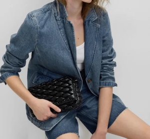 Blazer informal de mezclilla azul de nuevo estilo para mujer, traje superior de manga larga con un solo botón - Product Image 3