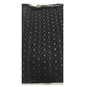 Tela de terciopelo con bordado suave de primera calidad para vestidos de hombre Tela bordada para venta de exportación mundial - Product Image 1