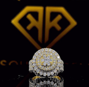 แหวนฮิปฮอปสีเงินสเตอร์ลิง925พรีเมี่ยมปูการตั้งค่ารูปหัวใจเพชรโมอิสซาไนท์ที่ไม่ซ้ำกันของขวัญหมั้นขนาดใหญ่ - Product Image 1