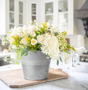 Cubo de maceta de hierro con acabado galvanizado de estilo Vintage para el hogar y el jardín, jardineras decorativas, artesanías - Product Image 3