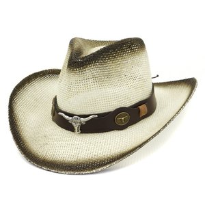 Sombrero de vaquero de fieltro de lana 100% personalizado American Western Texas Mounted Ranger Style Long Horn Cattleman Vintage Wide Hat para exteriores - Product Image 6