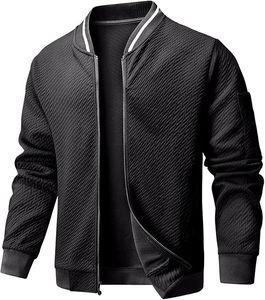 100% Cotton Customized Varsity <b>Jacket</b> <b>Long</b> Sleeves Quilted Lining Zipper Closure Waterproof Windproof Breathable Knitted Front - Product Image 1