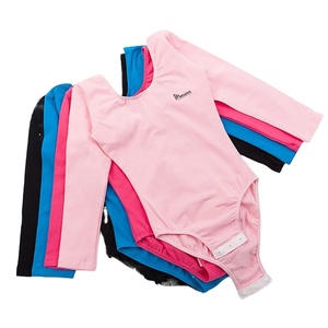 Vente en gros de justaucorps de ballet à manches longues pour filles, en coton et élasthanne, vêtements de danse, tenue d'entraînement de gymnastique, douce et confortable - Product Image 5