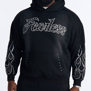 Sudadera con Capucha Extra Grande, Cómoda, Gruesa, con Bolsillo Tipo Canguro, Hombros Caídos, Sudadera con Capucha de Algodón Estampada Personalizada Premium - Product Image 1