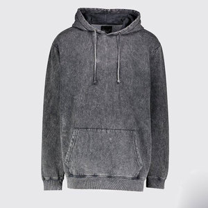 Acid Washed <b>Heavy</b> Cotton Fleece Sweatsuit Custom Logo Men Two Piece Set Hoodie and Sweatpants Streetwear Outfit - Product Image 3