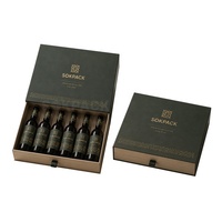 Boîte cadeau coulissante sur mesure avec lamination mate pour vin et tequila, emballage rigide en carton écologique pour 6 bouteilles, ensembles de cave à vin